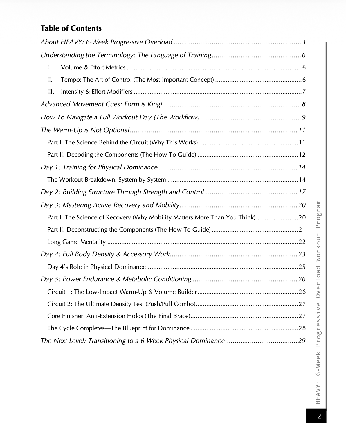 Table of Contents Preview